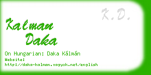 kalman daka business card