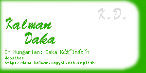 kalman daka business card